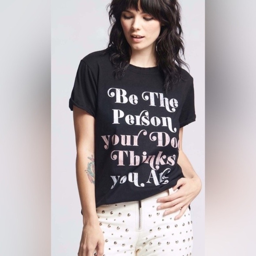 Odd People Los Angeles Graphic T Shirt Be The Person Your Dog ThinksYou‎ Are Blk